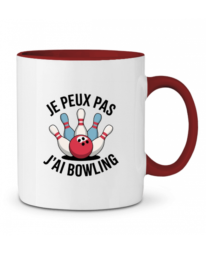 Mug bicolore je peux pas j'ai bowling bwilfy