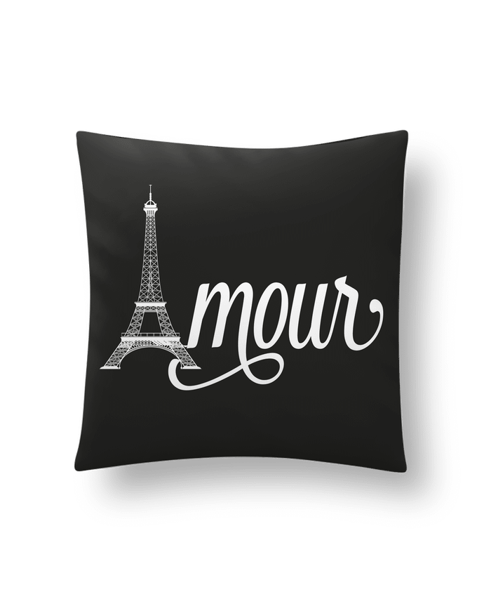 Cushion synthetic soft 45 x 45 cm Amour Tour Eiffel - Paris by justsayin