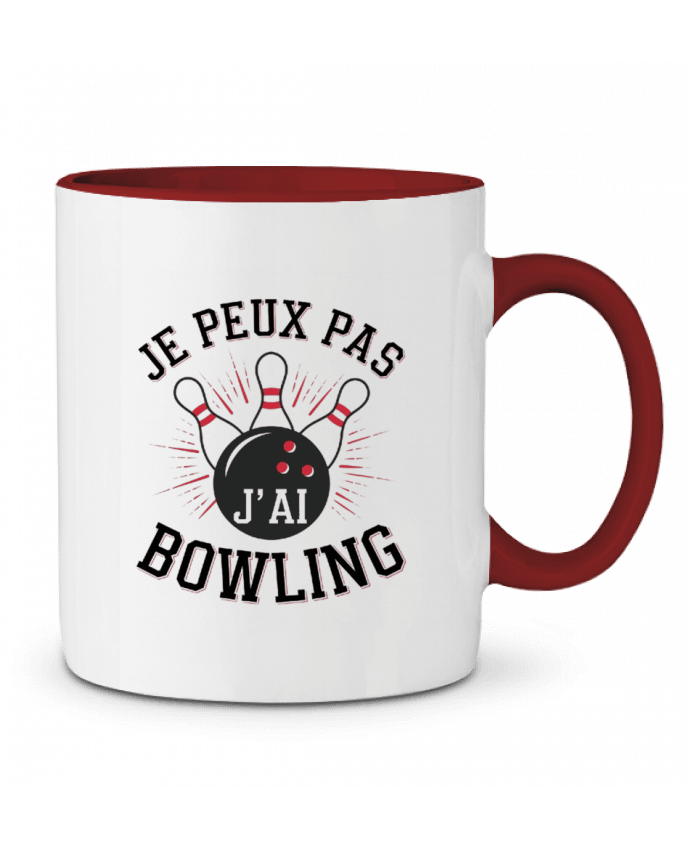 Mug bicolore je peux pas j'ai bowling bwilfy