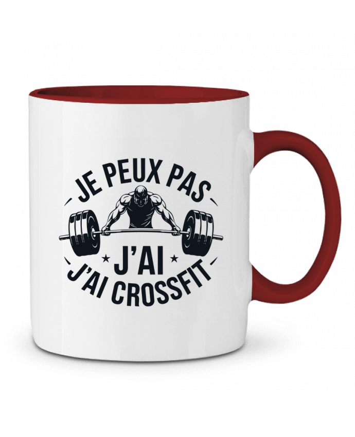 Mug bicolore je peux pas j'ai crossfit bwilfy