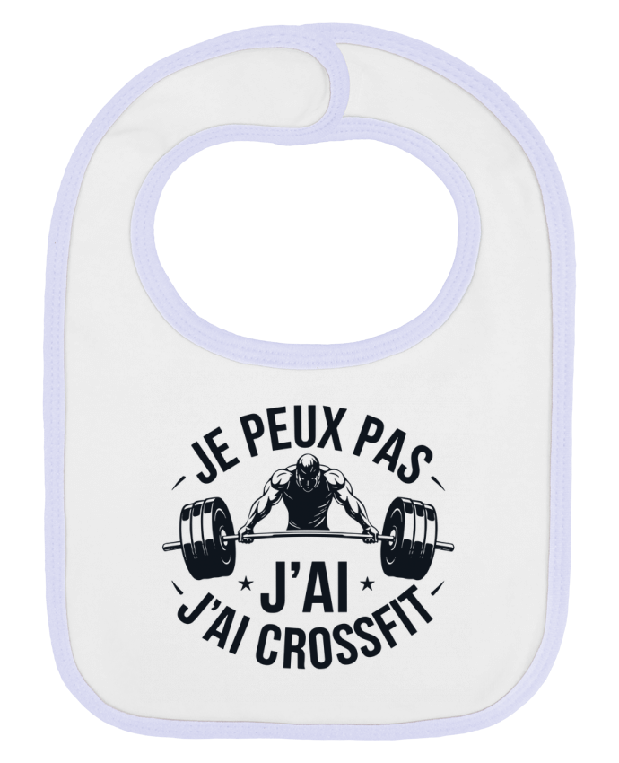 Bavoir bébé uni je peux pas j'ai crossfit par bwilfy