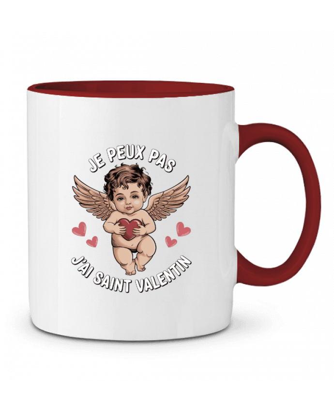 Mug bicolore je peux pas j'ai saint Valentin bwilfy