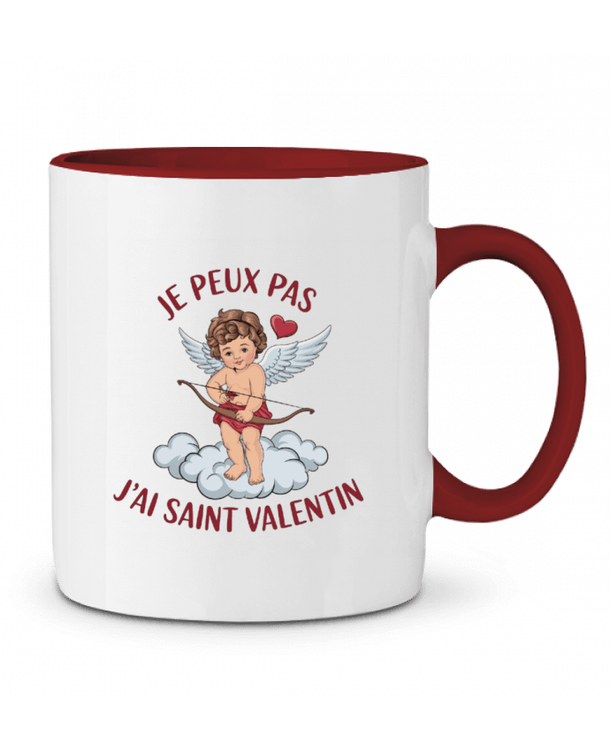 Mug bicolore je peux pas j'ai saint Valentin bwilfy