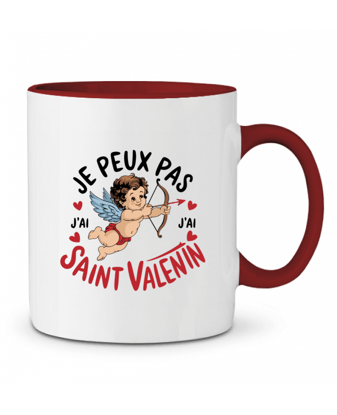 Mug bicolore je peux pas j'ai saint Valentin bwilfy