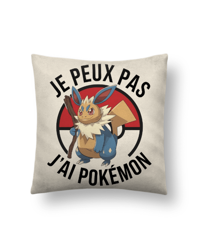 Coussin suédine je peux pas j'ai Pokemon par bwilfy