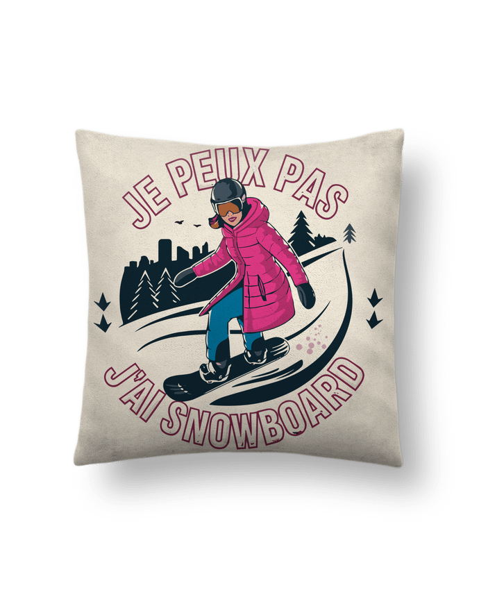 Coussin suédine je peux pas j'ai snowboard par bwilfy