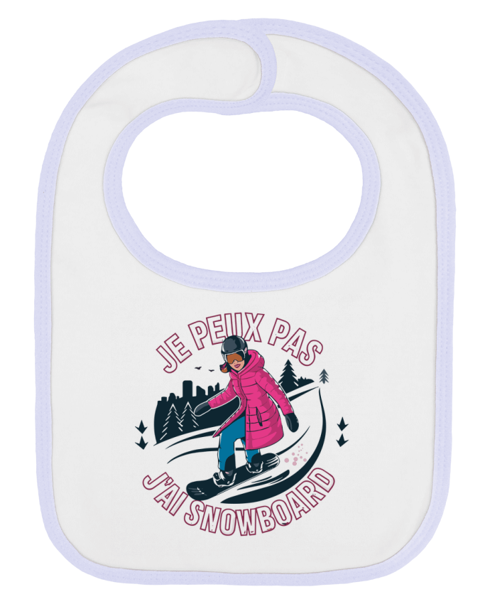 Bavoir bébé uni je peux pas j'ai snowboard par bwilfy