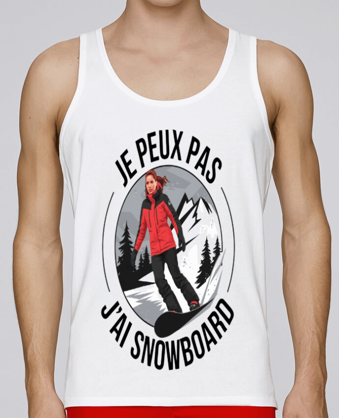 Débardeur homme je peux pas j'ai snowboard par bwilfy 100% coton bio