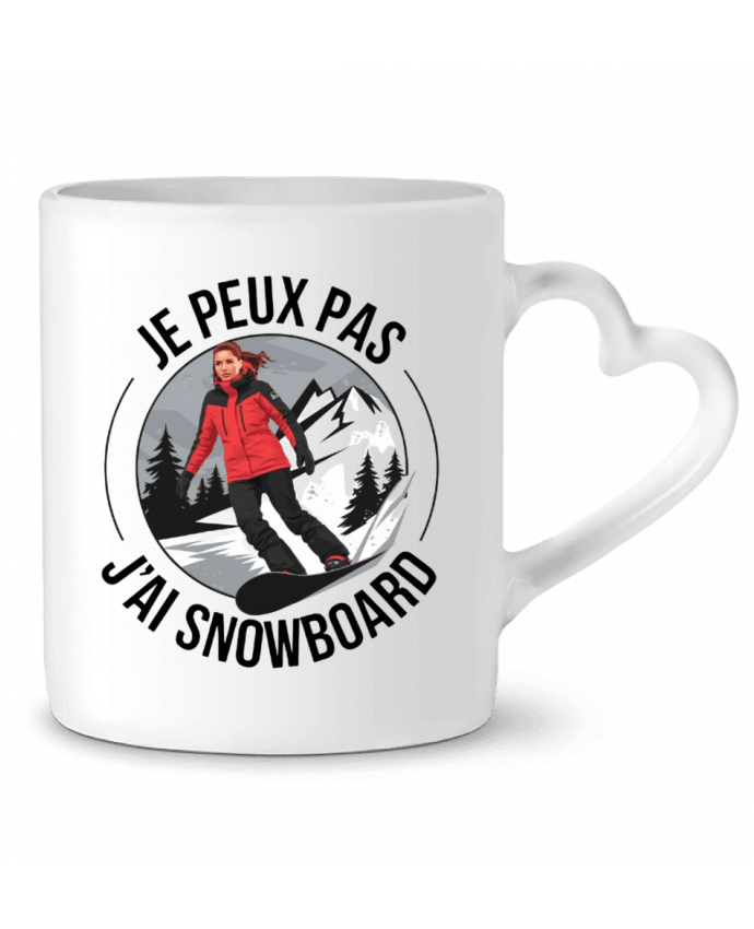 Mug coeur je peux pas j'ai snowboard par bwilfy