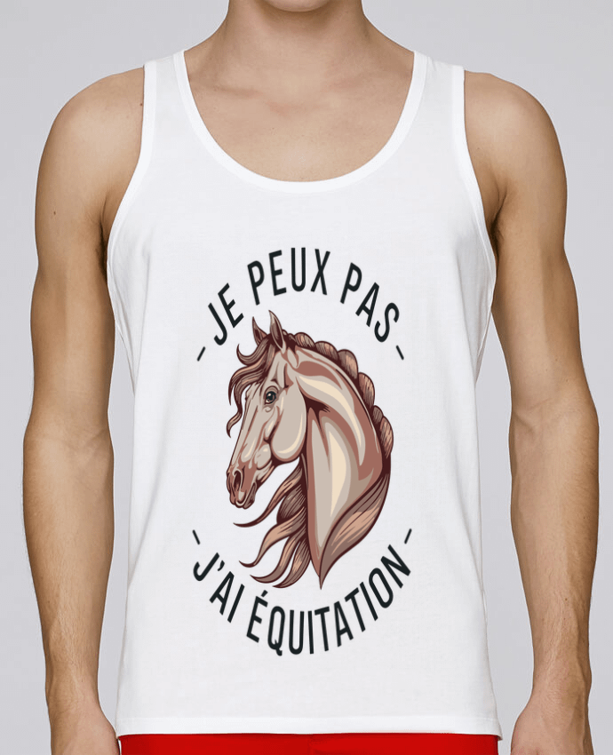 Débardeur homme je peux pas j'ai équitation par bwilfy 100% coton bio