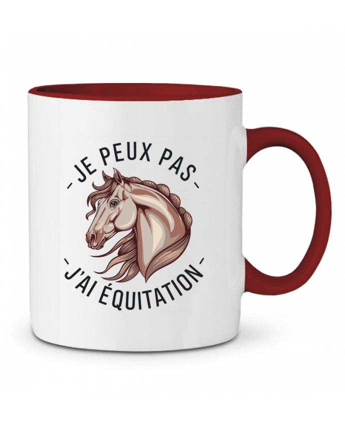 Mug bicolore je peux pas j'ai équitation bwilfy