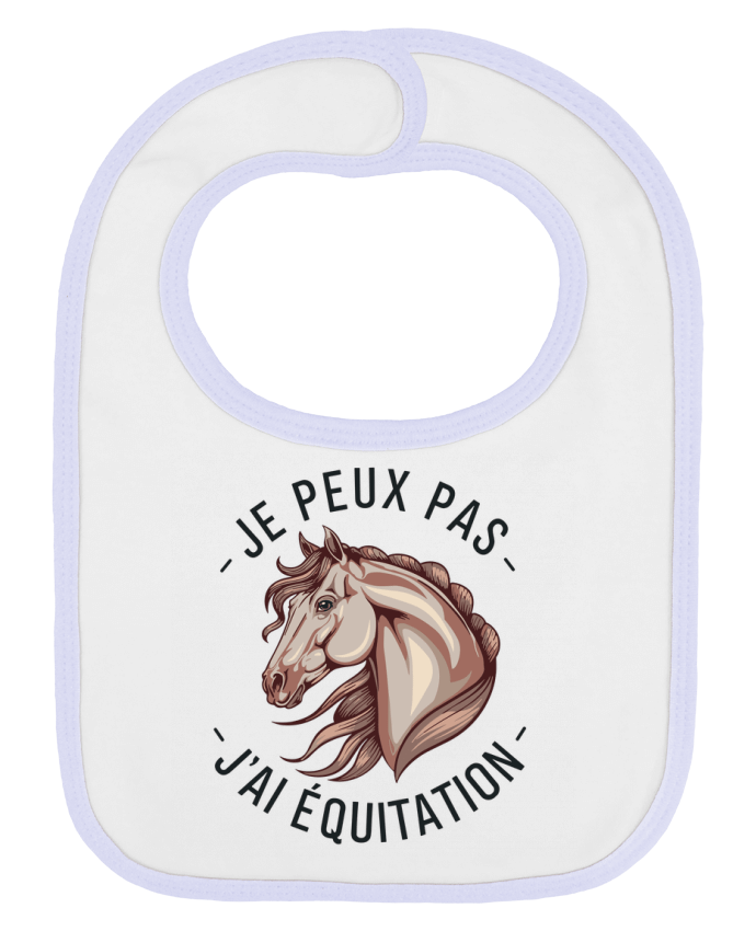 Bavoir bébé uni je peux pas j'ai équitation par bwilfy