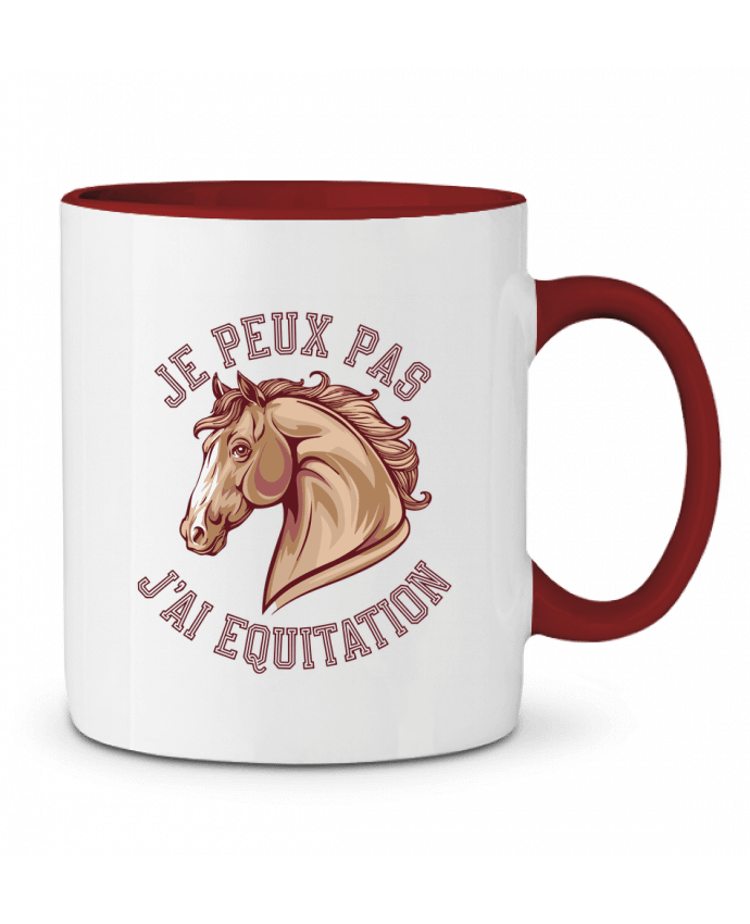 Mug bicolore je peux pas j'ai equitation bwilfy