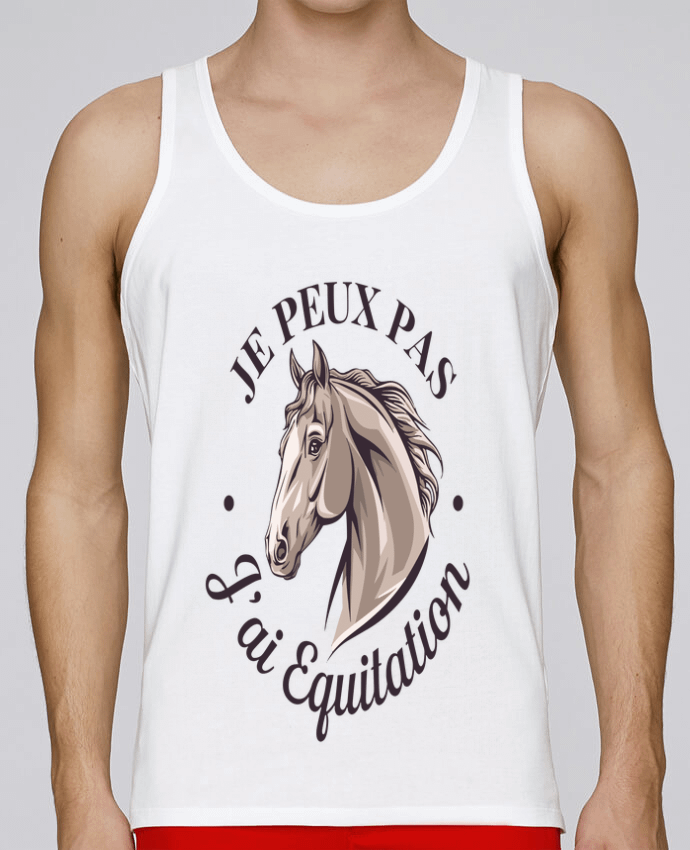 Débardeur homme je peux pas j'ai équitation par bwilfy 100% coton bio