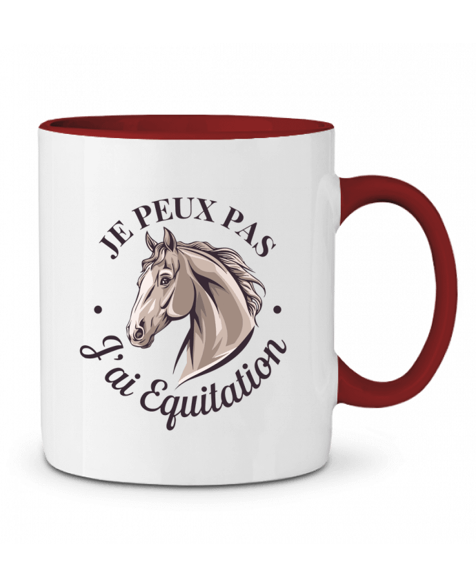 Mug bicolore je peux pas j'ai équitation bwilfy