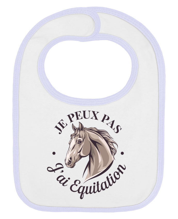 Bavoir bébé uni je peux pas j'ai équitation par bwilfy