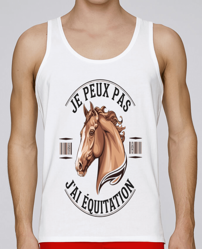 Débardeur homme je peux pas j'ai equitation par bwilfy 100% coton bio