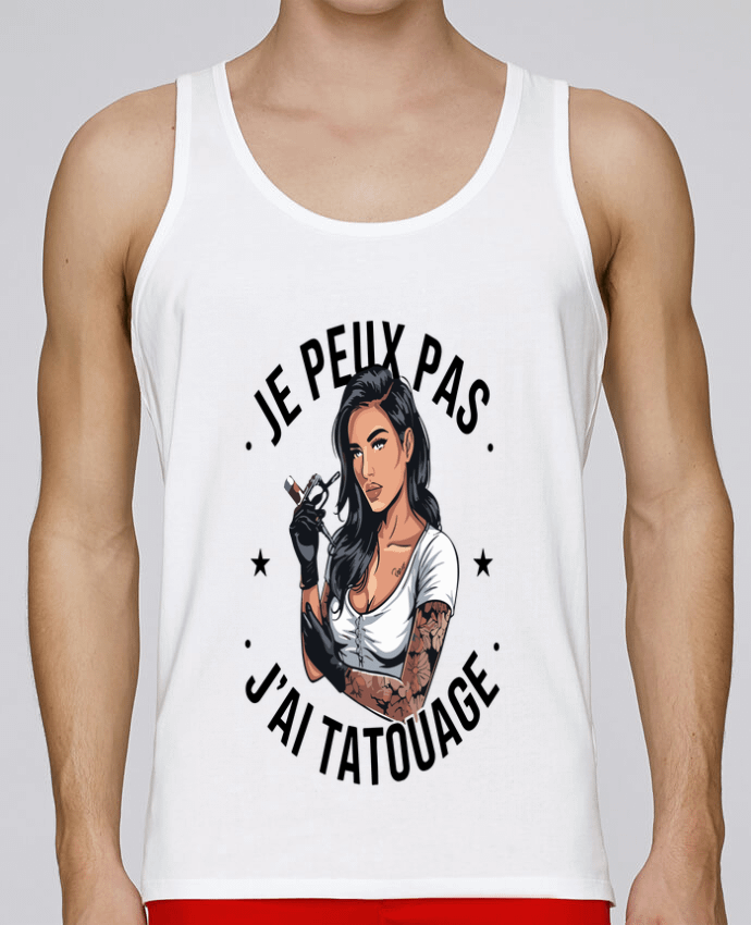 Débardeur homme je peux pas j'ai tatouage par bwilfy 100% coton bio