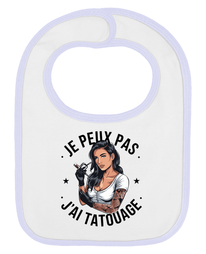 Bavoir bébé uni je peux pas j'ai tatouage par bwilfy