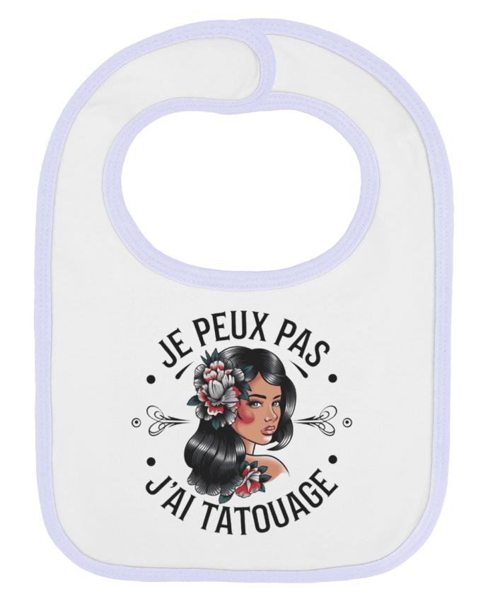 Bavoir bébé uni je peux pas j'ai tatouage par bwilfy