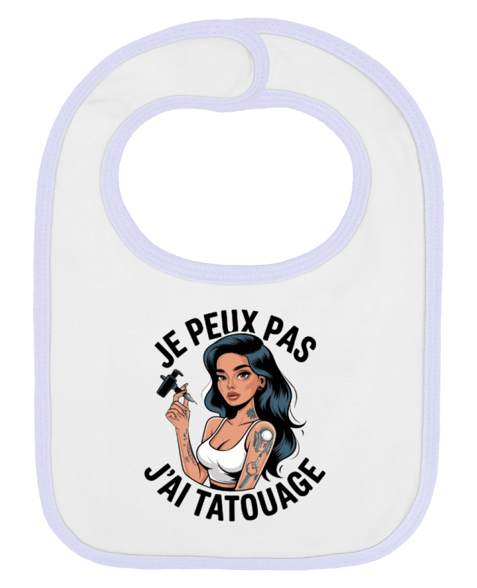 Bavoir bébé uni je peux pas j'ai tatouage par bwilfy