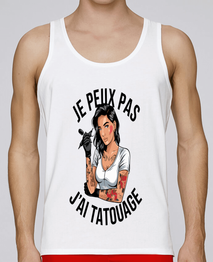 Débardeur homme je peux pas j'ai tatouage par bwilfy 100% coton bio