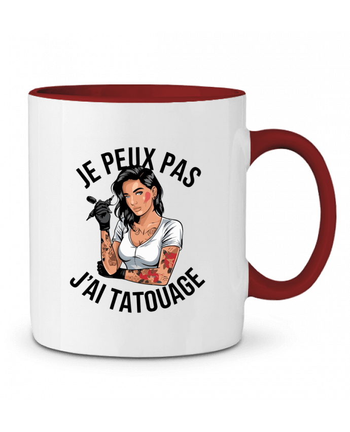 Mug bicolore je peux pas j'ai tatouage bwilfy