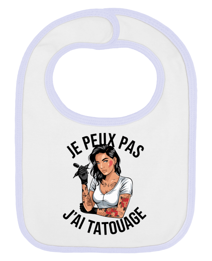 Bavoir bébé uni je peux pas j'ai tatouage par bwilfy