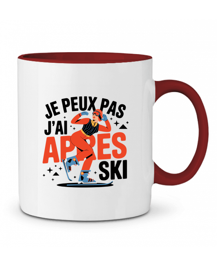 Mug bicolore je peux pas j'ai après ski bwilfy