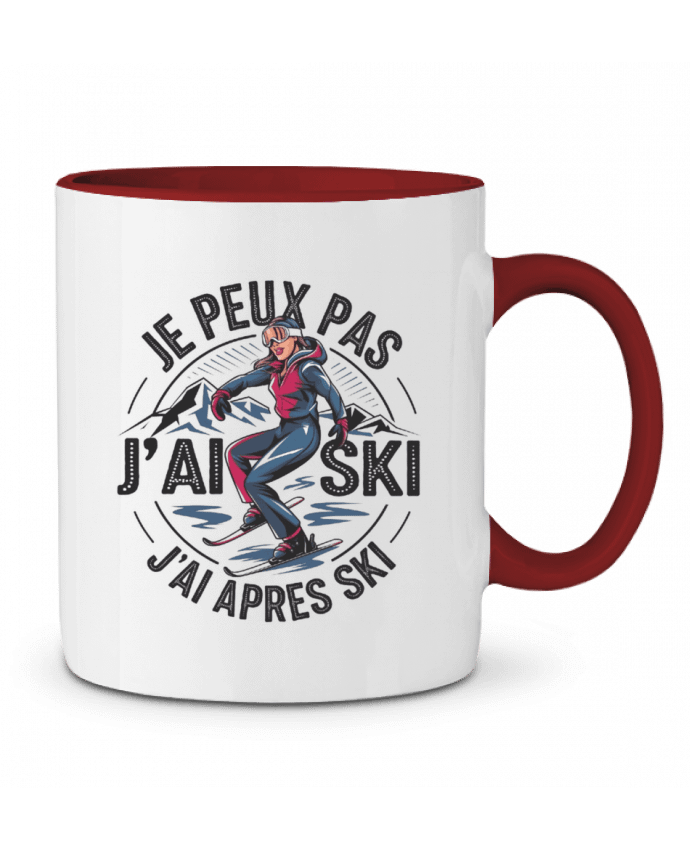 Mug bicolore je peux pas j'ai après ski bwilfy