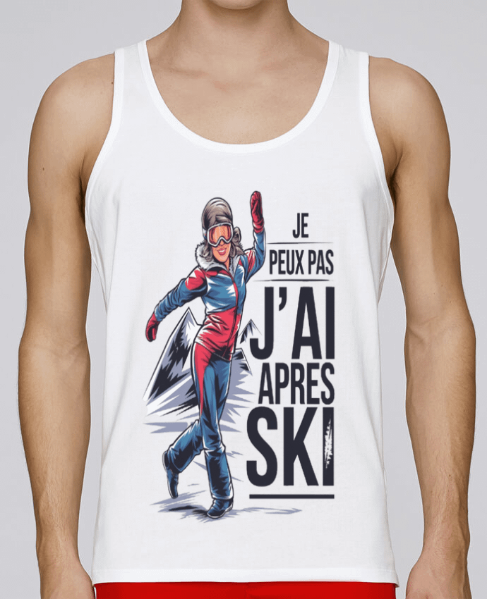 Débardeur homme je peux pas j'ai après ski par bwilfy 100% coton bio