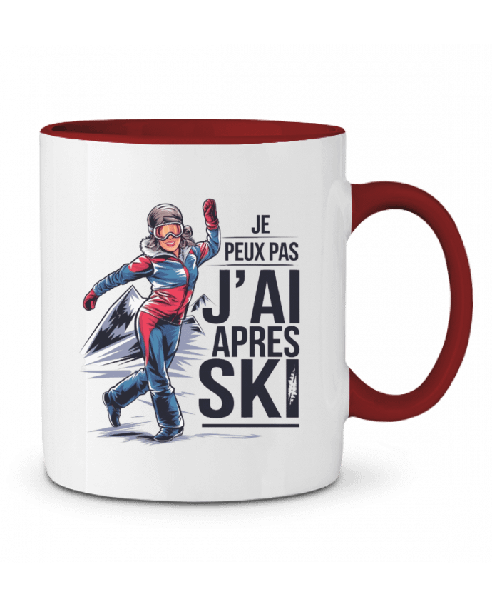 Mug bicolore je peux pas j'ai après ski bwilfy