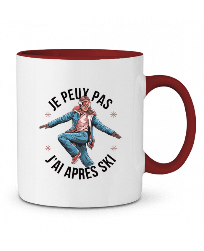 Mug bicolore je peux pas j'ai après ski bwilfy