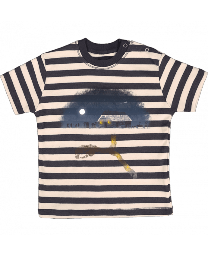 T-shirt baby with stripes Always Digging by Florent Bodart