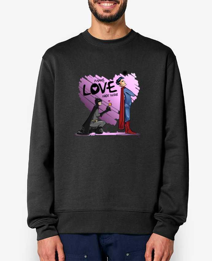 Sweat-shirt MAKE LOVE NOT WAR (BATMAN VS SUPERMAN) Par teeshirt-design.com