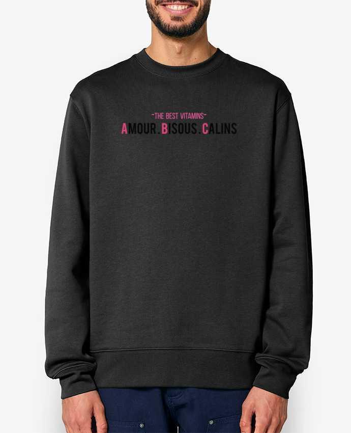 Sweat-shirt -THE BEST VITAMINS - Amour Bisous Calins, version rose Par tunetoo