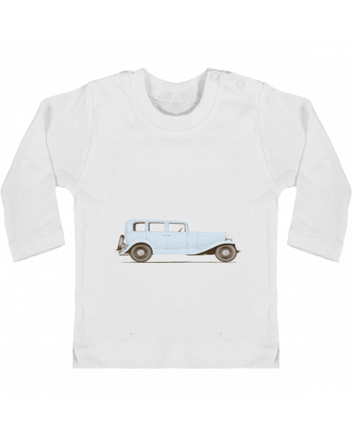 Baby T-shirt with press-studs long sleeve Car of the 30s manches longues du designer Florent Bodart