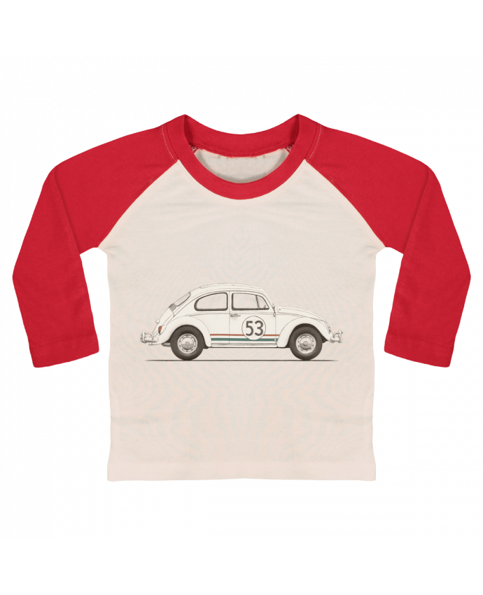 T-shirt baby Baseball long sleeve Herbie big by Florent Bodart