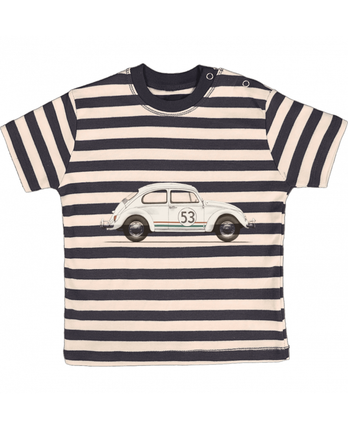 T-shirt baby with stripes Herbie big by Florent Bodart