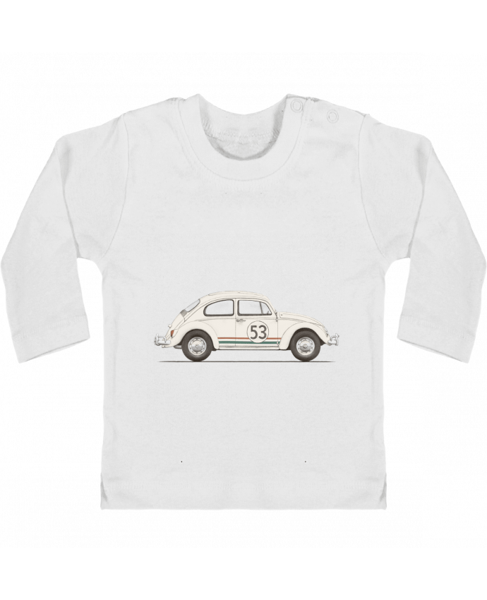 Baby T-shirt with press-studs long sleeve Herbie big manches longues du designer Florent Bodart