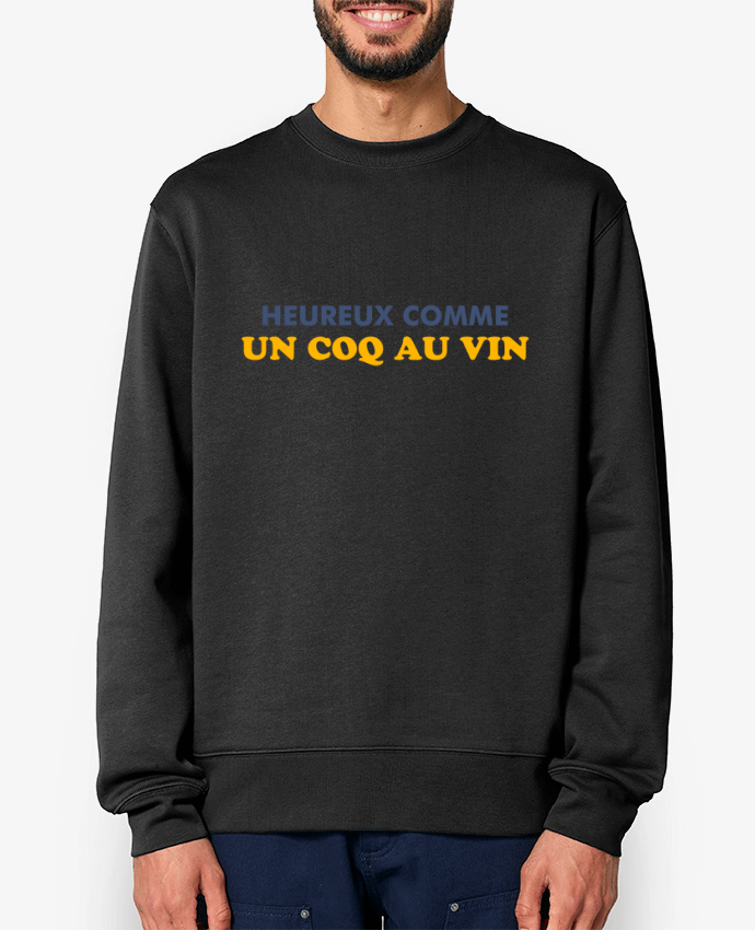 Sweat-shirt Heureux comme un coq au vin Par tunetoo