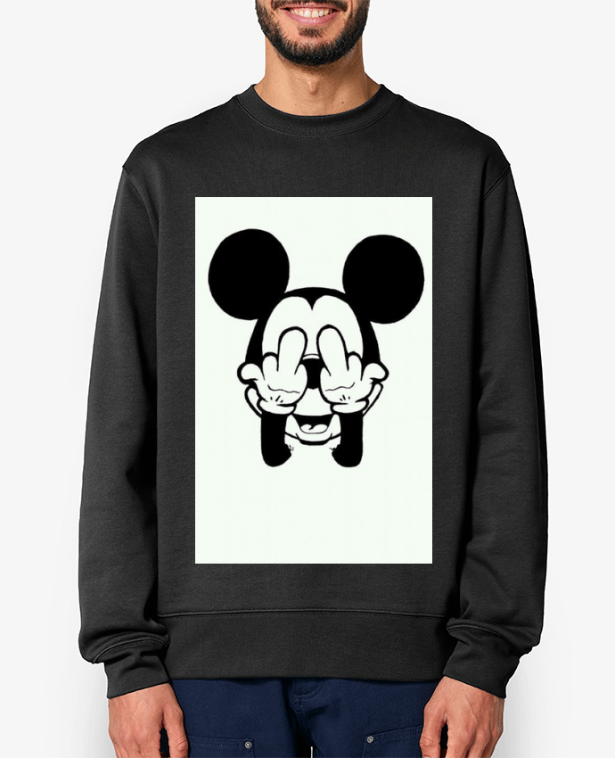 Sweat col rond unisexe Vetement mickey doigt d'honneur Par Designer_TUNETOO