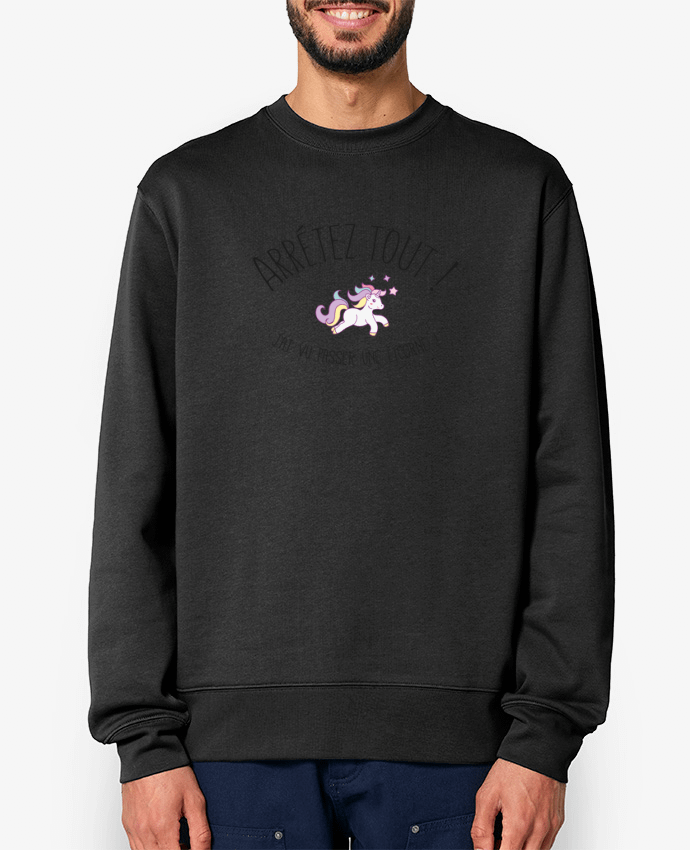 Sweat-shirt Arrêtez tout, j'ai vu passer une licorne ! Par tunetoo