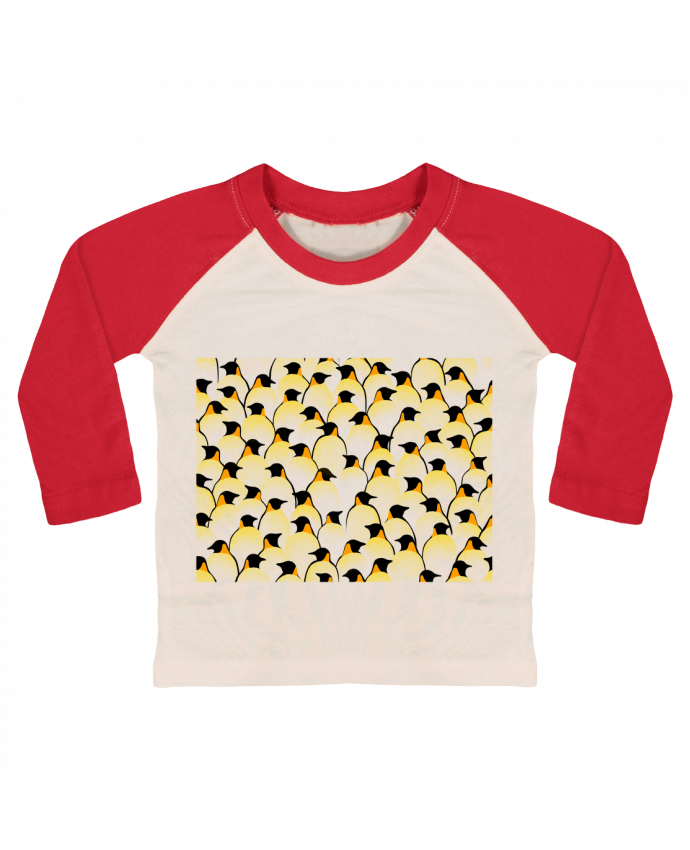 T-shirt baby Baseball long sleeve Pengouins by Florent Bodart