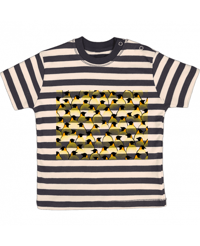 Tee-shirt bébé à rayures Pengouins par Florent Bodart
