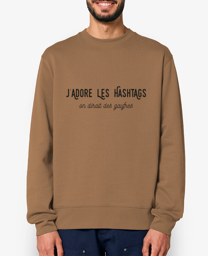 Sweat-shirt J'adore les hashtags on dirait des gaufres Par Folie douce