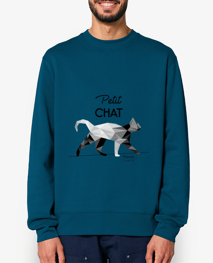 Sweat-shirt Petit chat origami Par Mauvaise Graine