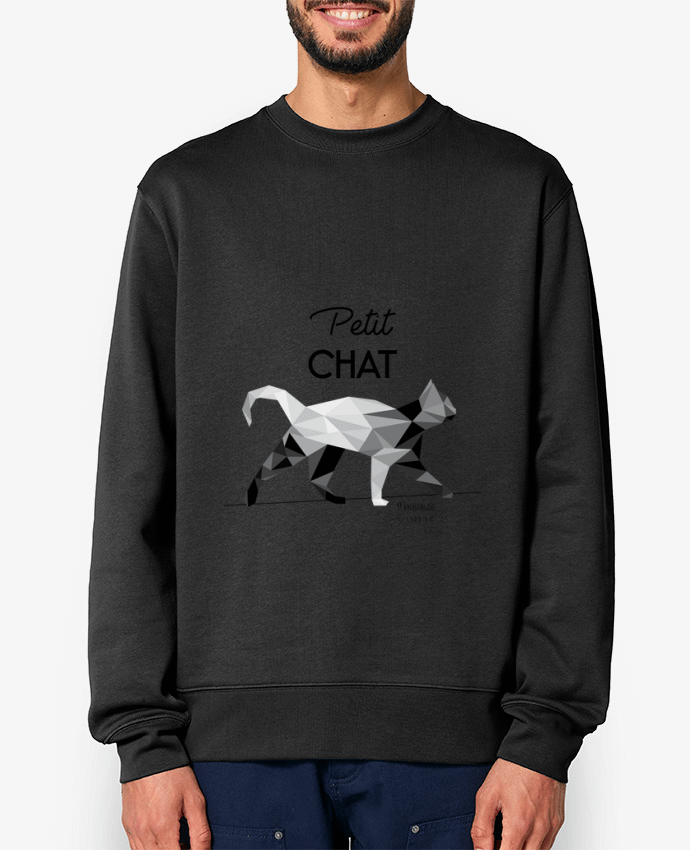 Sweat-shirt Petit chat origami Par Mauvaise Graine