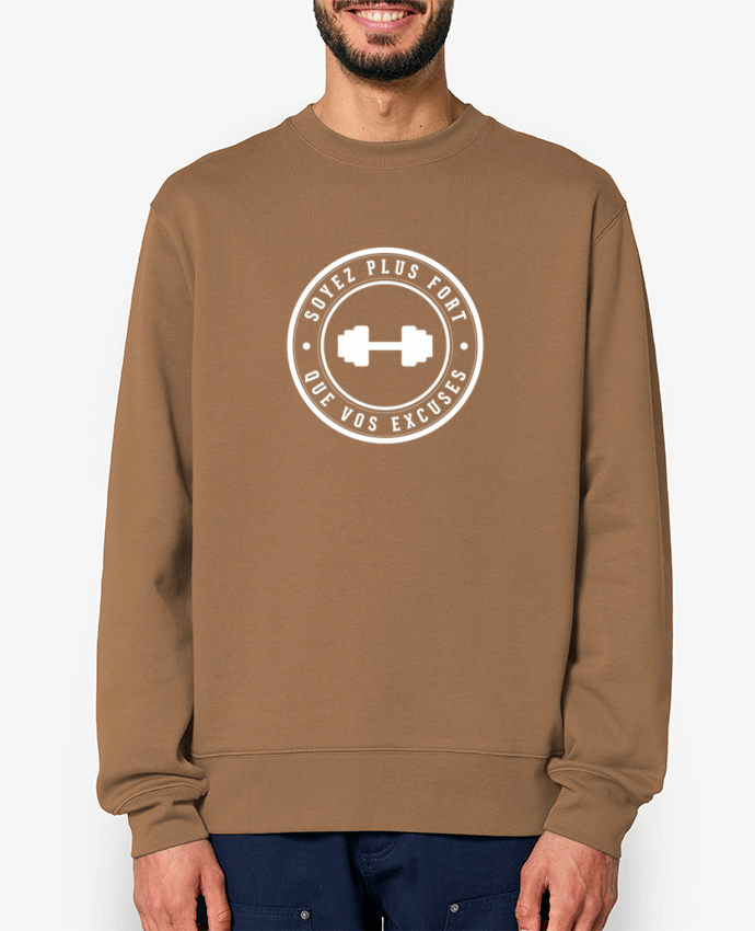 Sweat-shirt Soyez plus fort que vos excuses - blanc Par justsayin