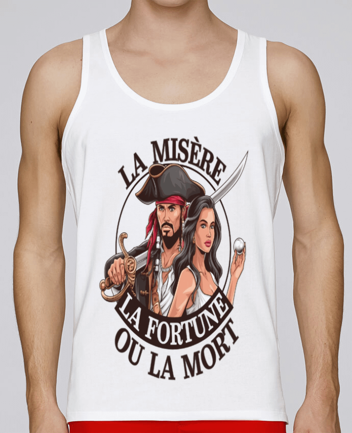 Débardeur homme la misere la fortune ou la mort par bwilfy 100% coton bio